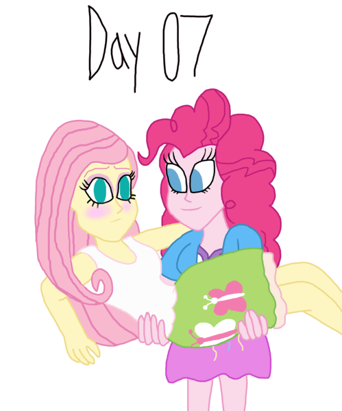 Size: 3000x3604 | Tagged: safe, artist:ktd1993, derpibooru import, fluttershy, pinkie pie, equestria girls, amity blight, blushing, female, flutterpie, image, lesbian, lumity, luz noceda, png, renactment, shipping, simple background, the owl house, transparent background