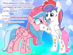 Size: 1366x1024 | Tagged: safe, artist:mlpcartel, derpibooru import, oc, oc:cotton candy, oc:rosiedash, unofficial characters only, cutie mark magic, image, png