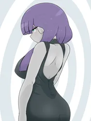 Size: 1668x2224 | Tagged: safe, artist:batipin, derpibooru import, maud pie, human, equestria girls, breasts, busty maud pie, female, image, open-back dress, png, solo