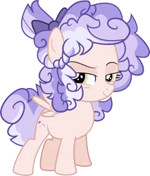 Size: 7140x8365 | Tagged: safe, artist:shootingstarsentry, derpibooru import, oc, oc:delilah lily, pegasus, pony, absurd resolution, bow, female, filly, foal, hair bow, image, magical lesbian spawn, offspring, parent:cozy glow, parent:lily longsocks, png, simple background, solo, transparent background