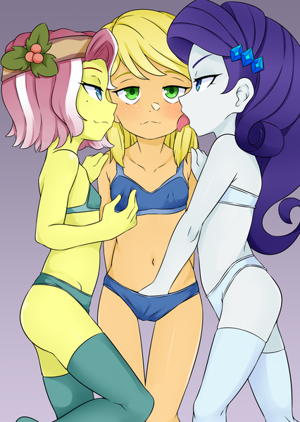 Size: 2500x3523 | Tagged: explicit, artist:oozutsucannon, banned from derpibooru, applejack, rarity, vignette valencia, human, comic:rollercoaster of sex, equestria girls, applenette, blushing, bra, clothes, comic, face licking, female, females only, fingering, group sex, image, lesbian, licking, lolicon, nipple pinch, nipples, nudity, panties, png, sex, threesome, tongue out, underage, underwear, vaginal, vaginal fingering, vignetjackrity, vignetrity, young, younger