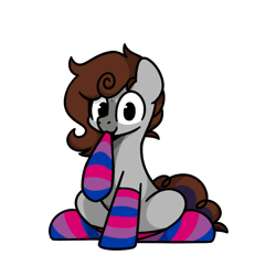Size: 800x800 | Tagged: safe, artist:sugar morning, derpibooru import, oc, oc:cj vampire, unofficial characters only, earth pony, pony, ambiguous gender, animated, bisexual pride flag, bisexuality, clothes, commission, digital art, gif, image, looking at you, looped, pride, pride flag, pride socks, simple background, socks, solo, sugar morning's sockies, transparent background, ych result