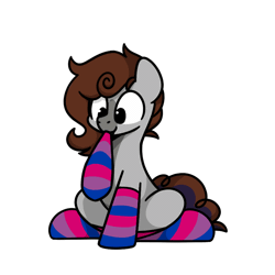Size: 800x800 | Tagged: safe, artist:sugar morning, derpibooru import, oc, oc:cj vampire, unofficial characters only, earth pony, pony, ambiguous gender, animated, bisexual pride flag, bisexuality, clothes, commission, digital art, gif, image, looking down, looped, pride, pride flag, pride socks, simple background, socks, solo, sugar morning's sockies, transparent background, ych result