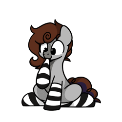 Size: 800x800 | Tagged: safe, artist:sugar morning, derpibooru import, oc, oc:cj vampire, unofficial characters only, earth pony, pony, ambiguous gender, animated, clothes, commission, digital art, gif, image, looking down, looped, simple background, socks, solo, striped socks, sugar morning's sockies, transparent background, ych result