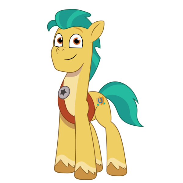 Size: 1200x1200 | Tagged: safe, artist:prixy05, derpibooru import, hitch trailblazer, earth pony, pony, g5, my little pony: tell your tale, coat markings, image, looking at you, male, pale belly, png, sash, simple background, smiling, smiling at you, socks (coat marking), solo, stallion, transparent background, vector