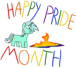 Size: 1336x1175 | Tagged: safe, artist:anonymous, ponybooru import, lyra heartstrings, pony, unicorn, anti-pride, female, fire, flag burning, image, mare, mouthpiece, png, politics, pride, pride flag, pride month, simple background, solo, transparent background