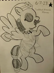 Size: 3024x4032 | Tagged: safe, artist:mlpfantealmintmoonrise, derpibooru import, somnambula, pegasus, pony, drawing, female, g4, image, jpeg, mare, marker, newbie artist training grounds, pen drawing, pencil drawing, signature, solo, traditional art, wings