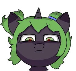 Size: 653x613 | Tagged: safe, artist:compscitwilight, derpibooru import, oc, oc:compscitwilight, unicorn, green eyes, green mane, image, png, shading practice, stare