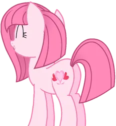 Size: 697x752 | Tagged: safe, artist:noi kincade, artist:tanahgrogot, derpibooru import, oc, oc:annisa trihapsari, unofficial characters only, earth pony, pony, annibutt, base used, butt, cute, earth pony oc, eyes closed, female, grin, ibispaint x, image, mare, ocbetes, plot, png, simple background, smiling, solo, transparent background