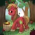 Size: 1000x1000 | Tagged: safe, artist:candy meow, derpibooru import, big mcintosh, earth pony, pony, apple, apple tree, atg 2023, food, green apple, image, looking at you, male, newbie artist training grounds, outdoors, png, red apple, solo, stallion, sweet apple acres, tree, yellow apple