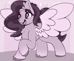 Size: 1085x886 | Tagged: safe, artist:llametsul, derpibooru import, pipp petals, pegasus, pony, g5, cute, female, image, mare, monochrome, png, solo