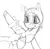 Size: 168x163 | Tagged: safe, artist:keeponhatin, oc, oc:cloudwalker, unofficial characters only, original species, plane pony, pony, female, flockmod, image, monochrome, picture for breezies, plane, png, solo, sr-71 blackbird, tongue out