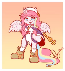 Size: 1509x1662 | Tagged: safe, artist:dexmoun, derpibooru import, oc, oc:nekonin, alicorn, anthro, arm hooves, boots, clothes, cosplay, costume, dress, image, jpeg, nun, priere, scepter, shoes