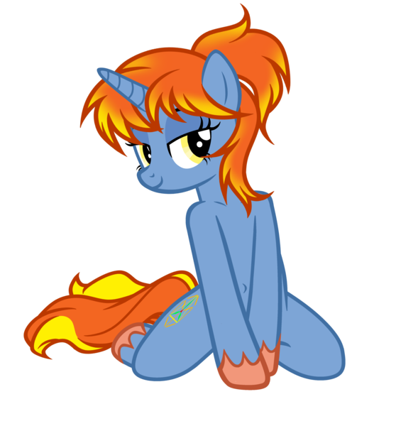 Size: 3410x3668 | Tagged: safe, artist:equestria secret guard, derpibooru import, oc, oc:黄昏夜雨, unofficial characters only, pony, unicorn, bedroom eyes, belly button, collarbone, female, horn, image, kneeling, looking at you, mare, png, sexy, shoulder, simple background, transparent background, unicorn oc