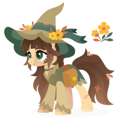 Size: 1024x971 | Tagged: safe, artist:kabuvee, derpibooru import, oc, oc:primula, unofficial characters only, earth pony, pony, female, hat, image, mare, png, simple background, solo, transparent background, witch hat