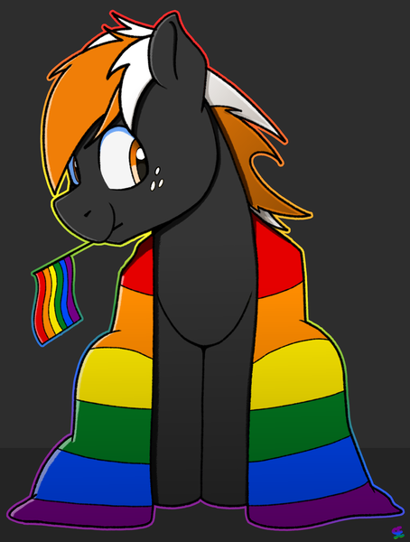 Size: 2134x2820 | Tagged: safe, artist:sefastpone, derpibooru import, oc, oc:se, unofficial characters only, earth pony, pony, digital art, freckles, gay, image, male, png, pride flag, pride month, simple background
