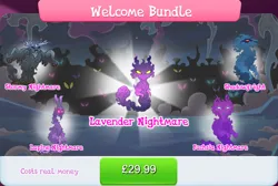 Size: 1272x857 | Tagged: safe, derpibooru import, idw, official, larry, shadowfright, unnamed character, bundle, collection, costs real money, english, gameloft, group, idw showified, image, jpeg, male, mobile game, my little pony: magic princess, nightmare creature, nightmare forces, numbers, text, unnamed nightmare forces