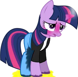 Size: 1093x1080 | Tagged: suggestive, derpibooru import, edit, vector edit, twilight sparkle, pony, unicorn, blushing, clothes, denim, desperation, embarrassed, horn, horn blush, image, jacket, jeans, need to pee, omorashi, pants, pissing, png, potty emergency, potty time, solo, steam, urine, vector, wet hooves, wetting