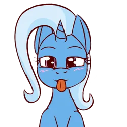 Size: 512x512 | Tagged: safe, artist:xppp1n, derpibooru import, trixie, pony, unicorn, :p, blushing, female, image, mare, png, silly, simple background, solo, tongue out, transparent background