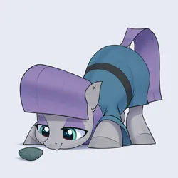 Size: 3100x3100 | Tagged: safe, artist:aquaticvibes, derpibooru import, maud pie, earth pony, pony, boulder (g4), female, gray background, high res, image, looking at something, mare, png, rock, simple background, smiling, when she smiles