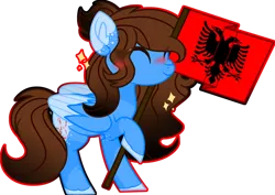Size: 1062x752 | Tagged: safe, artist:jxst-bleo, derpibooru import, oc, unofficial characters only, pegasus, albania, flag, image, png, simple background, solo, transparent background