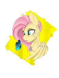 Size: 2000x2600 | Tagged: safe, artist:uberponya, derpibooru import, fluttershy, butterfly, insect, pegasus, pony, robot, robot pony, flutterbot, image, png, roboticization, simple background, solo, transparent background