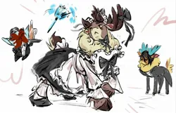 Size: 2048x1318 | Tagged: safe, derpibooru import, velvet reindeer, deer, reindeer, winter sprite, them's fightin' herds, artiat:beherelongtime, clothes, community related, image, jpeg, maid, maid stronghoof, stronghoof hoofstrong (tfh)