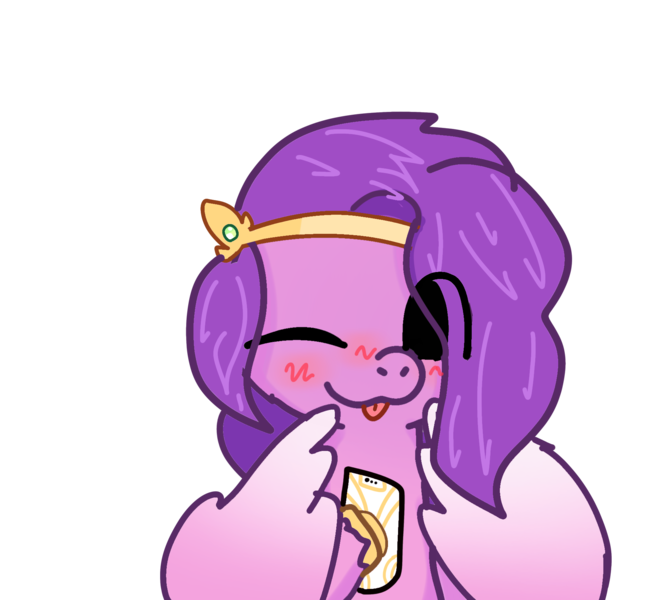 Size: 1926x1727 | Tagged: safe, artist:just loq, derpibooru import, pipp petals, pegasus, pony, g5, ;p, adorapipp, blushing, cute, eye clipping through hair, image, looking at you, one eye closed, phone, png, solo, tongue out, wink, winking at you
