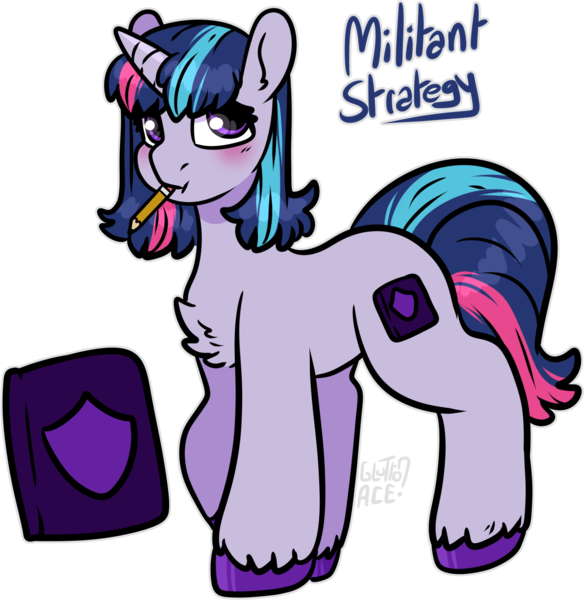 Size: 1669x1715 | Tagged: safe, artist:sexygoatgod, derpibooru import, oc, oc:militant strategy, unofficial characters only, pony, unicorn, adoptable, female, image, offspring, parent:shining armor, parent:twilight sparkle, parents:shining sparkle, png, product of incest, simple background, solo, transparent background
