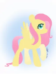 Size: 810x1080 | Tagged: safe, artist:jennifer696jones, derpibooru import, fluttershy, pegasus, pony, female, image, jpeg, lineless, mare, raised hoof, solo