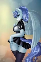 Size: 3508x5315 | Tagged: suggestive, artist:lifejoyart, derpibooru import, oc, oc:valkyrie, anthro, breasts, clothes, female, image, jpeg, looking back, maid, panties, solo, solo female, underwear