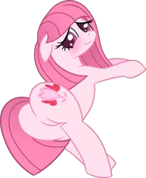 Size: 934x1140 | Tagged: safe, artist:rayodragon, artist:tanahgrogot, derpibooru import, oc, oc:annisa trihapsari, earth pony, pony, adorasexy, annibutt, blushing, butt, cute, daaaaaaaaaaaw, earth pony oc, female, floppy ears, image, looking at you, looking back, looking back at you, mare, open mouth, plot, png, sexy, simple background, smiling, smiling at you, solo, transparent background