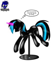 Size: 3840x4154 | Tagged: safe, artist:damlanil, derpibooru import, oc, oc:nightlight aura, pegasus, pony, bondage, clothes, collar, comic, commission, crystal horn, encasement, fake horn, female, horn, image, inanimate tf, latex, magic, magic aura, mannequin, mannequin tf, mare, no mouth, objectification, pedestal, petrification, png, ponyquin, rubber, shiny, show accurate, simple background, solo, text, thought bubble, transformation, transparent background, vector, wings