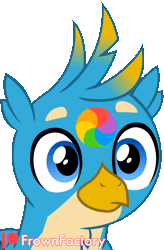 Size: 1313x2000 | Tagged: safe, artist:frownfactory, derpibooru import, gallus, gryphon, animated, faic, gif, image, male, simple background, solo, transparent background, vector