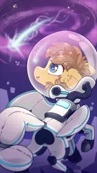 Size: 2304x4096 | Tagged: safe, artist:cutepencilcase, derpibooru import, oc, unofficial characters only, pegasus, pony, clothes, image, png, shooting star, solo, space, spacesuit