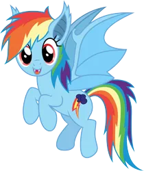Size: 3000x3573 | Tagged: safe, artist:cloudy glow, derpibooru import, rainbow dash, bat pony, pony, .ai available, bat ponified, cute, dashabetes, female, flying, image, open mouth, png, race swap, simple background, solo, transparent background, vector, wings