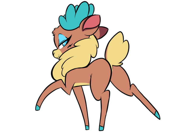 Size: 2388x1668 | Tagged: safe, artist:steelsoul, derpibooru import, velvet reindeer, deer, reindeer, them's fightin' herds, butt, community related, eyeshadow, image, makeup, plot, png, simple background, transparent background, velvetbutt