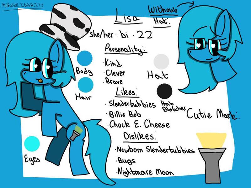 Size: 1024x768 | Tagged: safe, artist:mcrxsolidarity, derpibooru import, flash sentry, twilight sparkle, oc, oc:lisa, blue eyes, blue pony, cutie mark, female, flashlight, happy, hat, heart, heart eyes, image, jpeg, male, reference sheet, shipping, smiling, straight, wingding eyes