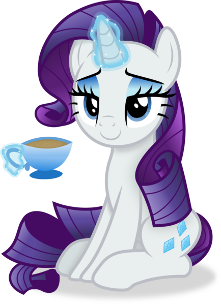 Size: 2227x3080 | Tagged: safe, artist:anime-equestria, derpibooru import, rarity, pony, unicorn, cup, eyeshadow, female, horn, image, levitation, magic, makeup, mare, png, simple background, sitting, smiling, solo, teacup, telekinesis, transparent background, vector