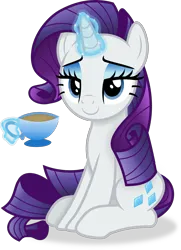 Size: 2227x3080 | Tagged: safe, artist:anime-equestria, derpibooru import, rarity, pony, unicorn, cup, eyeshadow, female, horn, image, levitation, magic, makeup, mare, png, simple background, sitting, smiling, solo, teacup, telekinesis, transparent background, vector