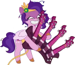 Size: 1059x909 | Tagged: safe, artist:pascalmulokozi2, derpibooru import, edit, edited screencap, screencap, pipp petals, pegasus, g5, my little pony: tell your tale, spoiler:g5, spoiler:my little pony: tell your tale, angry, guitar, image, musical instrument, not a vector, png, possessed, possession, rock and roll, solo