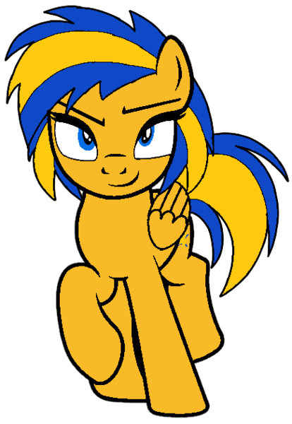 Size: 435x631 | Tagged: safe, artist:noikincade67, derpibooru import, oc, oc:flare spark, unofficial characters only, pegasus, pony, female, image, looking at you, png, simple background, smiling, solo, swag, transparent background