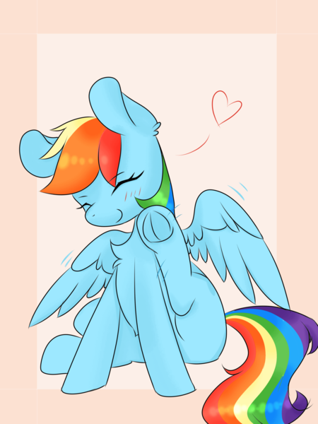 Size: 3072x4096 | Tagged: safe, artist:twiliset, derpibooru import, pegasus, pony, behaving like a dog, cute, eyes closed, female, happy, heart, image, playing, png, shaking, simple background, sitting, solo, wings