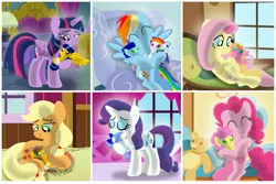 Size: 3464x2309 | Tagged: safe, artist:mlplary6, derpibooru import, applejack, fluttershy, li'l cheese, pinkie pie, rainbow dash, rarity, twilight sparkle, twilight sparkle (alicorn), oc, oc:apple sweet, oc:blue skies, oc:jewel, oc:melody blossom, oc:speedy dash, oc:star sparkle, alicorn, earth pony, pegasus, pony, unicorn, the last problem, alicorn wings, baby, baby pony, bow, carrying, eyes closed, female, flower, flower in hair, fluttermom, friends, hair bow, hug, image, jpeg, lying down, male, mama applejack, mama pinkie, mama rarity, mama twilight, mane six, mare, momma dash, mother and child, mother and daughter, mother and son, offspring, parent:applejack, parent:big macintosh, parent:caramel, parent:fancypants, parent:flash sentry, parent:fluttershy, parent:rainbow dash, parent:rarity, parent:soarin', parent:twilight sparkle, parents:carajack, parents:flashlight, parents:fluttermac, parents:raripants, parents:soarindash, siblings, sitting, smiling, twins, wings