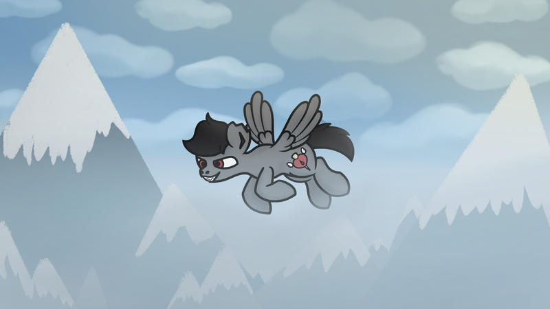 Size: 1920x1080 | Tagged: safe, artist:imlpidimon, derpibooru import, smoky, oc, unofficial characters only, pegasus, pony, cloud, cutie mark, digital art, image, light, mountain, png, request, requested art, requests, sky, smoke, sun