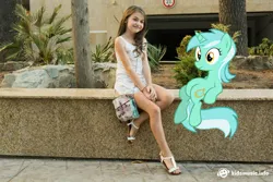 Size: 1200x801 | Tagged: safe, derpibooru import, edit, edited screencap, screencap, lyra heartstrings, human, pony, bulgaria, feet, female, image, irl, irl human, jpeg, meme, photo, ponies in real life, sitting, sitting lyra