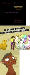 Size: 621x1558 | Tagged: safe, artist:asktechnomod, artist:seawitchsteph, derpibooru import, oc, oc:meadow lark (ask merriweather), oc:shai ni, oc:techno wizard, oc:zebra sky, pony, unicorn, zebra, zebrasus, image, png