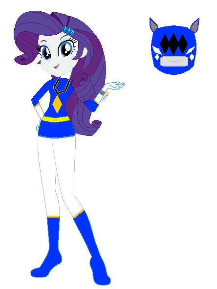 Size: 444x591 | Tagged: safe, color edit, derpibooru import, edit, rarity, equestria girls, blue ranger, boots, clothes, colored, gloves, image, png, power rangers, shoes, simple background, solo, white background