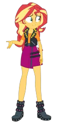 Size: 1900x3967 | Tagged: safe, artist:gmaplay, derpibooru import, sunset shimmer, equestria girls, equestria girls series, holidays unwrapped, spoiler:eqg series (season 2), boots, clothes, image, png, saving pinkie's pie, shoes, solo, worried