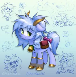 Size: 1975x2008 | Tagged: safe, artist:umamipenis, derpibooru import, oc, unofficial characters only, pony, angry, bag, bow, cake, candy, cross-popping veins, crying, dream, emanata, eyes closed, female, floating heart, food, heart, hoof shoes, horns, ice cream, image, lollipop, lying down, mare, pie, plushie, png, prone, saddle bag, signature, sleeping, smiling, sparkles, sweat, sweatdrops, tail, tail bow, teddy bear, thought bubble